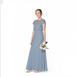 Azazie Keevrin Bridesmaid Dress Dusty Blue size 10